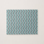 Silver Foil en Blauwgroen ZigZag Legpuzzel (Horizontaal)