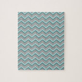 Silver Foil en Blauwgroen ZigZag Legpuzzel (Verticaal)
