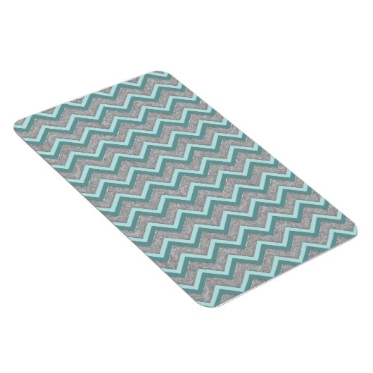 Silver Foil en Blauwgroen ZigZag Magneet (Rechterzijde)