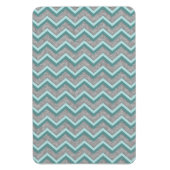 Silver Foil en Blauwgroen ZigZag Magneet (Verticaal)