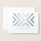 Silver Foil en White Chevrons Folie Kaarten (Met envelop)