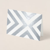 Silver Foil en White Chevrons Folie Kaarten (Voorkant)