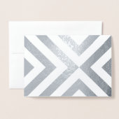 Silver Foil en White Chevrons Folie Kaarten (Voorkant met envelop)