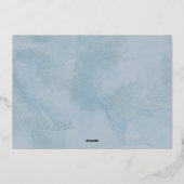 Silver Foil Evergreen Trees Blue Kerstmis Folie Feestdagenkaart (Achterkant)