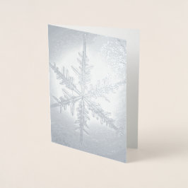 Silver Foil Fern Snowflake Card Folie Kaarten