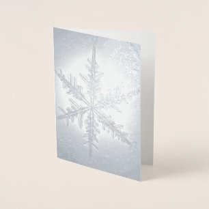 Silver Foil Fern Snowflake Card Folie Kaarten