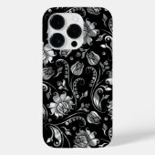 Silver Foil Floral DamasPattern Case-Mate iPhone Case (Achterkant)