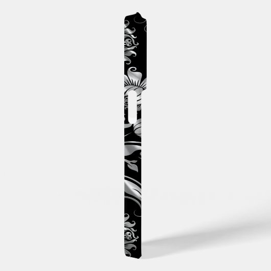 Silver Foil Floral DamasPattern Case-Mate iPhone Case (Achterkant / Rechts)