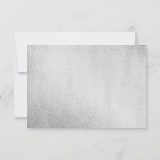 Silver Foil Floral Paars Wedding RSVP (Achterkant)