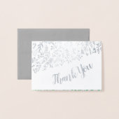 Silver Foil Floral Typografie Hartelijk dank Folie Kaarten (Voorkant met envelop)