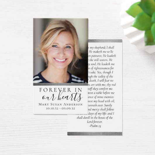 Silver Foil Forever in Our Hearts Memorial Kaart (Bureau)
