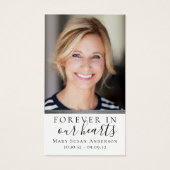 Silver Foil Forever in Our Hearts Memorial Kaart (Voorkant)
