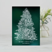 Silver Foil geïllustreerd met kerstboomkaart Folie Feestdagenkaart (Staand Voorkant)