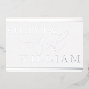Silver Foil geperst Modern Elegant Wedding Folie Uitnodiging