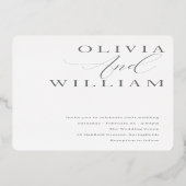Silver Foil geperst Modern Elegant Wedding Folie Uitnodiging (Achterkant)