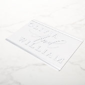 Silver Foil geperst Modern Elegant Wedding Folie Uitnodiging (Gedraaid)
