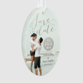 Silver Foil Glamor | Foto Save the Date Holiday Ornament (voorkant)