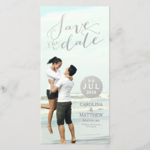 Silver Foil Glamour De datumfotokaart opslaan Save The Date