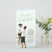 Silver Foil Glamour | De datumfotokaart opslaan Save The Date (Staand voorkant)