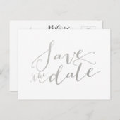 Silver Foil Glamour | Het Briefkaart Datum opslaan (Voorkant / Achterkant)