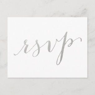 Silver Foil Glamour   Wedding RSVP Briefkaart