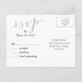 Silver Foil Glamour | Wedding RSVP Briefkaart (Achterkant)