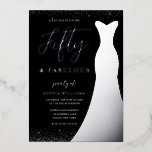 Silver Foil Gown 50 & Fabulous 50th Birthday Folie Uitnodiging<br><div class="desc">Silver Foil wordt 50 jaar en 50 jaar oud voor Folie uitgenodigd. Andere uitnodigingen bekijken in onze niche- en nestwinkel</div>