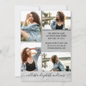 Silver Foil Halo Foto Collage Sweet 16 Kaart (Achterkant)