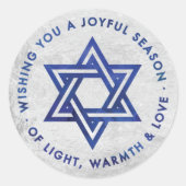 Silver Foil Hanukkah Greeting Sticker (Voorkant)