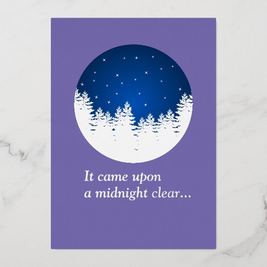 Silver Foil Holiday Kaart - Midnight Clear (Voorkant)
