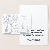 Silver Foil Hoppy Feestdagen Kerst Wenskaart Folie Kaarten (Display)