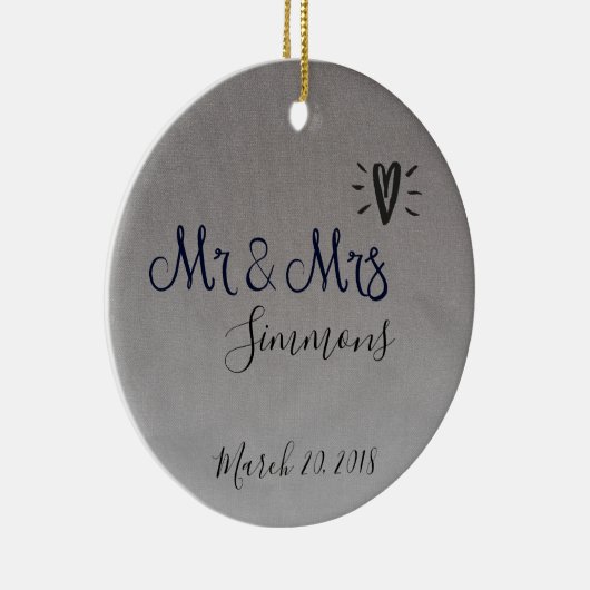 Silver Foil is net getrouwd met Mrs Date Keramisch Ornament (Rechts)