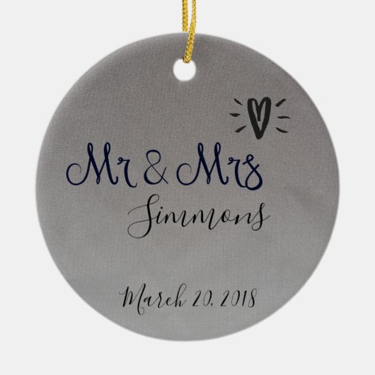 Silver Foil is net getrouwd met Mrs Date Keramisch Ornament (Voorkant)