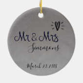 Silver Foil is net getrouwd met Mrs Date Keramisch Ornament (Achterkant)