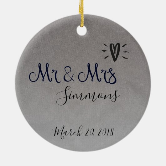 Silver Foil is net getrouwd met Mrs Date Keramisch Ornament (Achterkant)