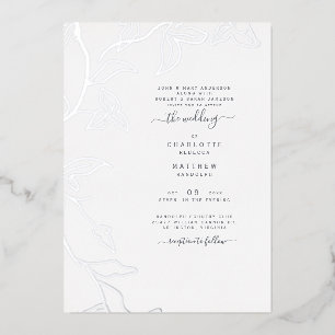 Silver Foil Ivy Beide sets van ouders Wedding Folie Uitnodiging