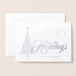 Silver Foil kerstboom Corporate Holiday Folie Kaarten
