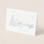 Silver Foil kerstboom Corporate Holiday Folie Kaarten (Voorkant)