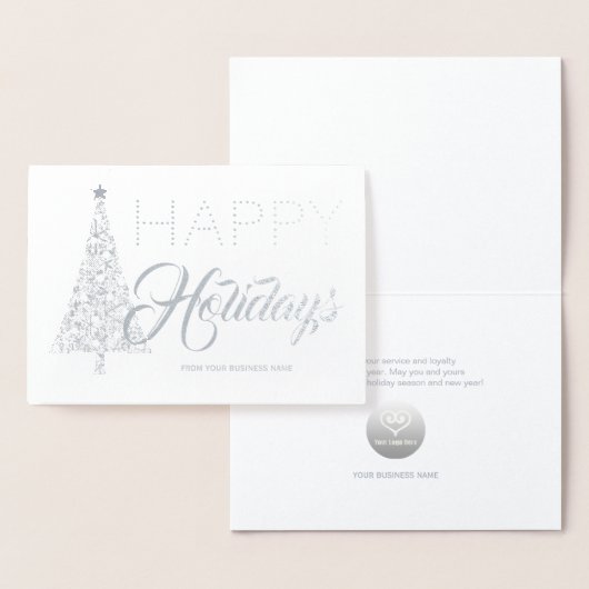 Silver Foil kerstboom Corporate Holiday Folie Kaarten (Display)