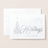 Silver Foil kerstboom Corporate Holiday Folie Kaarten (Voorkant met envelop)