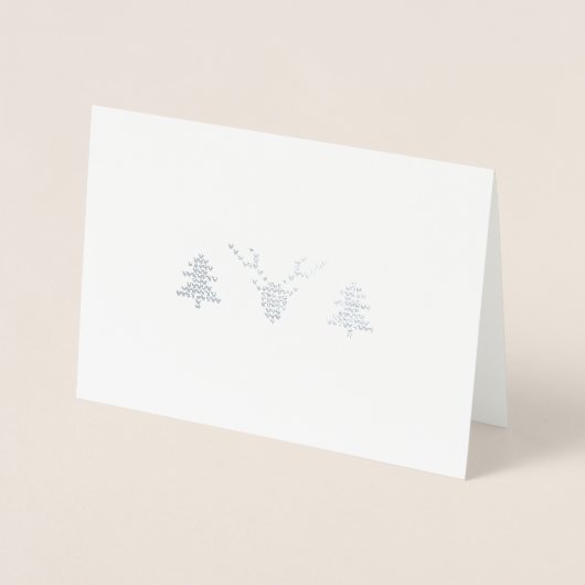 Silver Foil kerstKaart | Vakantieknopkaart V3 Folie Kaarten (Voorkant)