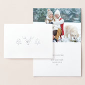 Silver Foil kerstKaart | Vakantieknopkaart V3 Folie Kaarten (Display)