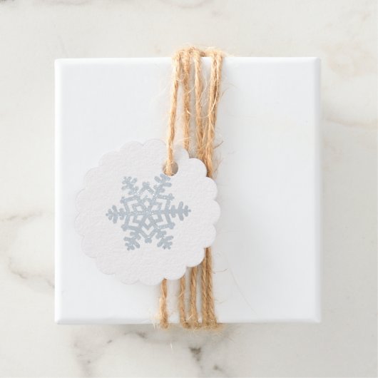 Silver Foil Kerstmis Snowflake Bedankjes Labels (Met doos)
