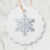 Silver Foil Kerstmis Snowflake Bedankjes Labels (Voorkant)