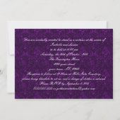 Silver Foil Kijk Damask Gothic Wedding Kaart (Achterkant)