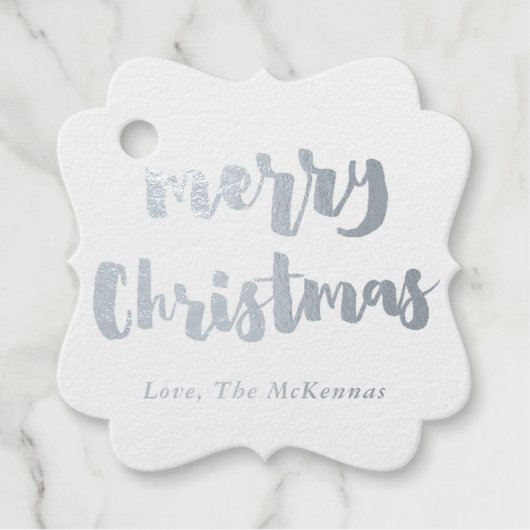 Silver Foil Labels met kerstcadeaus voor de fijne  (Voorkant)