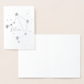 Silver Foil Libra Zodiac Constellation Folie Kaarten (Display)