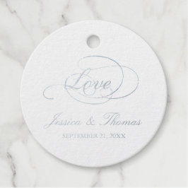 Silver Foil Liefde Script Wedding Favor Sjabloon Bedankjes Labels