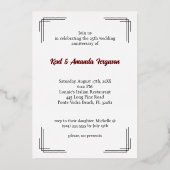 Silver Foil Lijst 25th Jubileum Invitation Folie Feestdagenkaart (Achterkant)