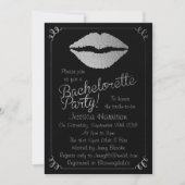Silver Foil Lips Bachelorette Party Kaart (Voorkant)